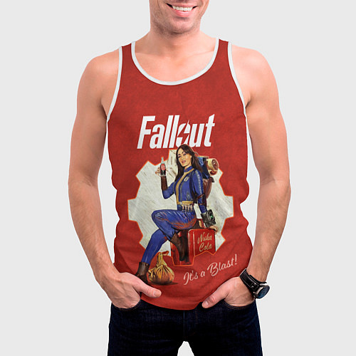 Мужская майка без рукавов Fallout - Lucy / 3D-Белый – фото 3