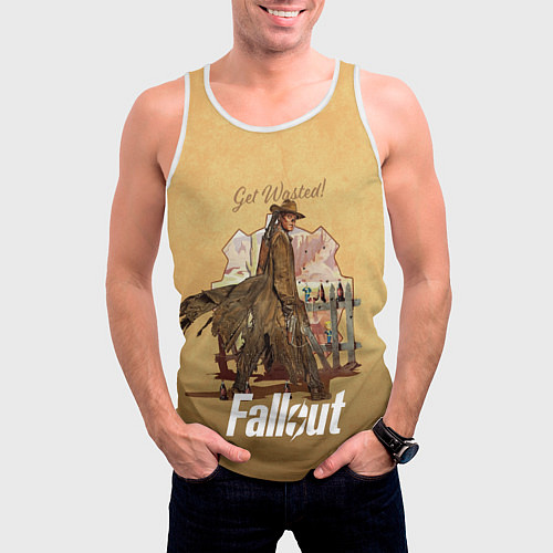 Мужская майка без рукавов Фаллаут - Гуль / 3D-Белый – фото 3