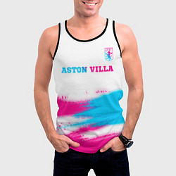 Майка-безрукавка мужская Aston Villa neon gradient style посередине, цвет: 3D-черный — фото 2