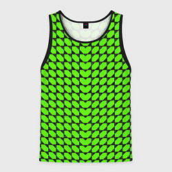 Майка-безрукавка мужская Зелёные лепестки шестиугольники, цвет: 3D-черный