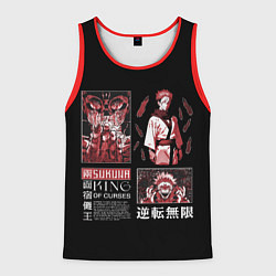 Майка-безрукавка мужская Король проклятий Сукуна - Магическая битва, цвет: 3D-красный