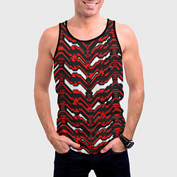 Майка-безрукавка мужская Агрессивный чёрно-красный паттерн, цвет: 3D-черный — фото 2