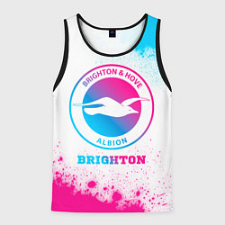 Майка-безрукавка мужская Brighton neon gradient style, цвет: 3D-черный