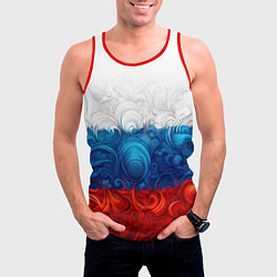Майка-безрукавка мужская Орнамент триколор, цвет: 3D-красный — фото 2