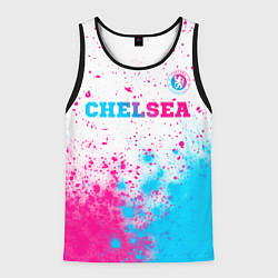 Майка-безрукавка мужская Chelsea neon gradient style посередине, цвет: 3D-черный