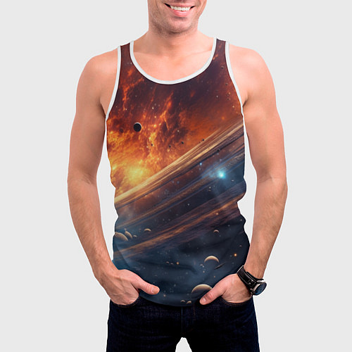 Мужская майка без рукавов Млечный путь космос / 3D-Белый – фото 3