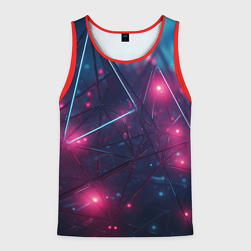 Мужская майка без рукавов Конструкция с ярким свечением / 3D-Красный – фото 1