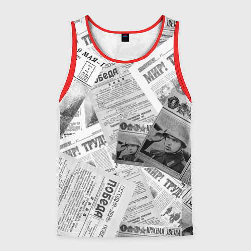Мужская майка без рукавов Газеты 9 мая / 3D-Красный – фото 1