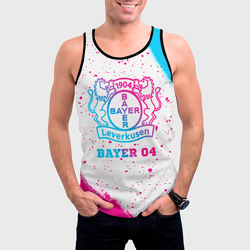 Мужская майка без рукавов Bayer 04 neon gradient style / 3D-Черный – фото 3