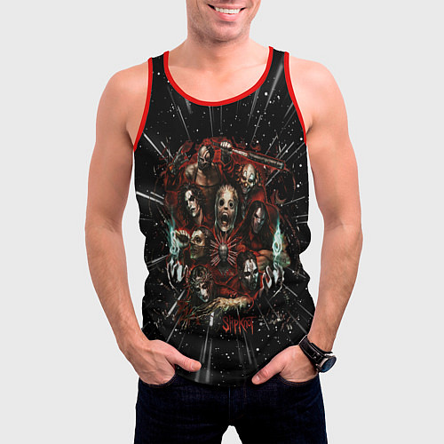 Мужская майка без рукавов Slipknot rock band / 3D-Красный – фото 3