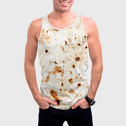 Майка-безрукавка мужская Текстура светлого лаваша, цвет: 3D-белый — фото 2