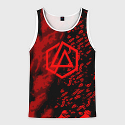 Майка-безрукавка мужская Linkin park red logo, цвет: 3D-белый
