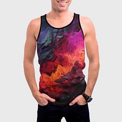 Майка-безрукавка мужская Яркий абстрактный путь, цвет: 3D-черный — фото 2