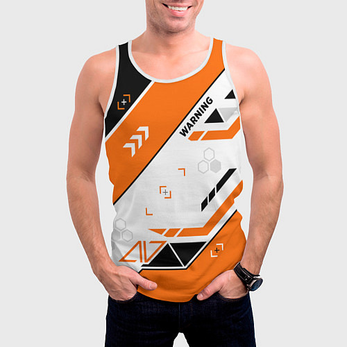 Мужская майка без рукавов Asiimov AWP skin / 3D-Белый – фото 3