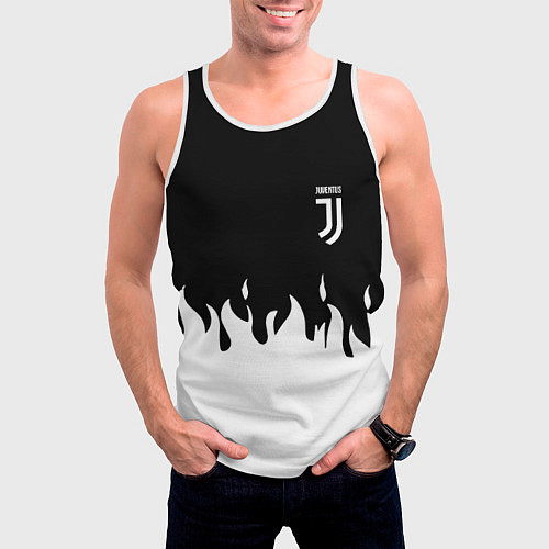 Мужская майка без рукавов Juventus fire / 3D-Белый – фото 3