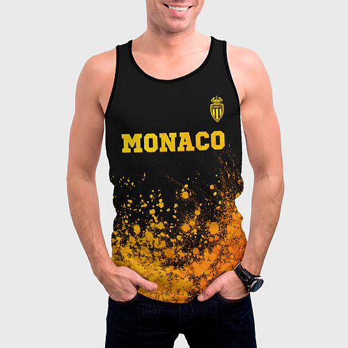Мужская майка без рукавов Monaco - gold gradient посередине / 3D-Черный – фото 3