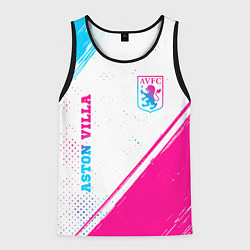 Майка-безрукавка мужская Aston Villa neon gradient style вертикально, цвет: 3D-черный