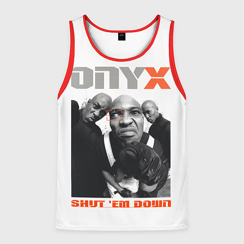 Мужская майка без рукавов Onyx - shut em down white / 3D-Красный – фото 1