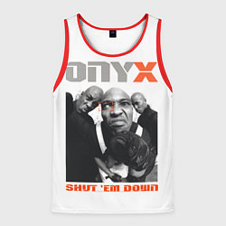 Майка-безрукавка мужская Onyx - shut em down white, цвет: 3D-красный