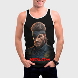 Майка-безрукавка мужская Веном Снейк из игры Metal gear, цвет: 3D-белый — фото 2