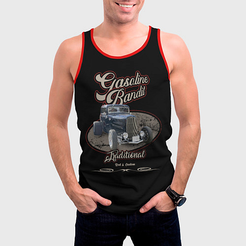 Мужская майка без рукавов Gasoline bandit / 3D-Красный – фото 3