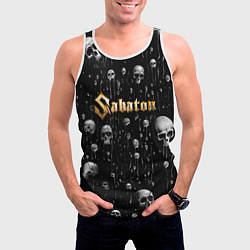 Майка-безрукавка мужская Sabaton - rock, цвет: 3D-белый — фото 2