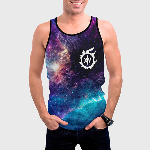 Мужская майка без рукавов Final Fantasy space game / 3D-Черный – фото 3