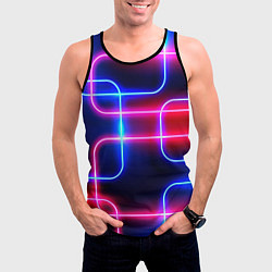 Майка-безрукавка мужская Светящиеся неоновые дуги, цвет: 3D-черный — фото 2