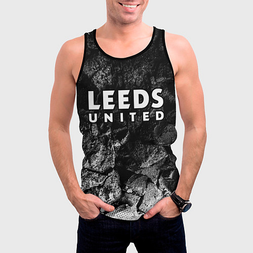 Мужская майка без рукавов Leeds United black graphite / 3D-Черный – фото 3