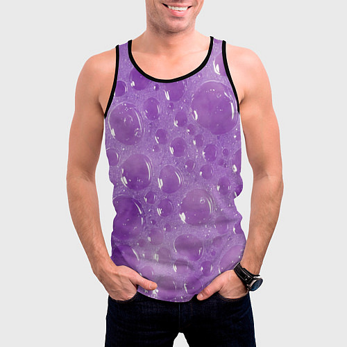 Мужская майка без рукавов Фиолетовая пена / 3D-Черный – фото 3