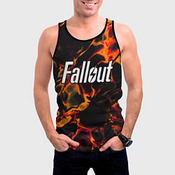 Майка-безрукавка мужская Fallout red lava, цвет: 3D-черный — фото 2