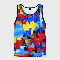 Майка-безрукавка мужская Смелые мазки яркой краски - нейросеть, цвет: 3D-черный