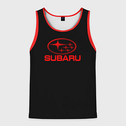 Майка-безрукавка мужская Subaru red logo, цвет: 3D-красный