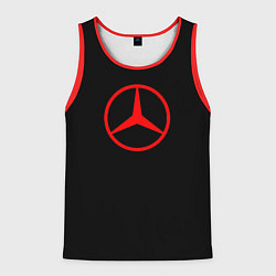 Майка-безрукавка мужская Mercedes logo red, цвет: 3D-красный