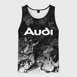 Майка-безрукавка мужская Audi black graphite, цвет: 3D-черный