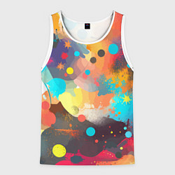 Майка-безрукавка мужская Акварельная абстракция - нейросеть, цвет: 3D-белый