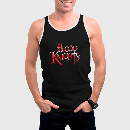 Мужская майка без рукавов Blood Knights logo rpg / 3D-Белый – фото 3