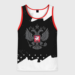 Майка-безрукавка мужская Россия краски герб, цвет: 3D-красный