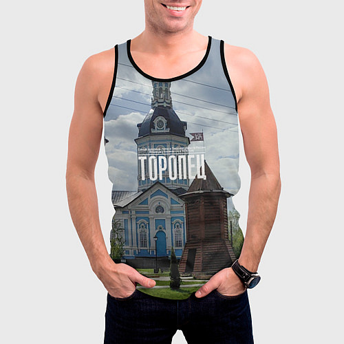 Мужская майка без рукавов Торопец Сторожевая башня / 3D-Черный – фото 3