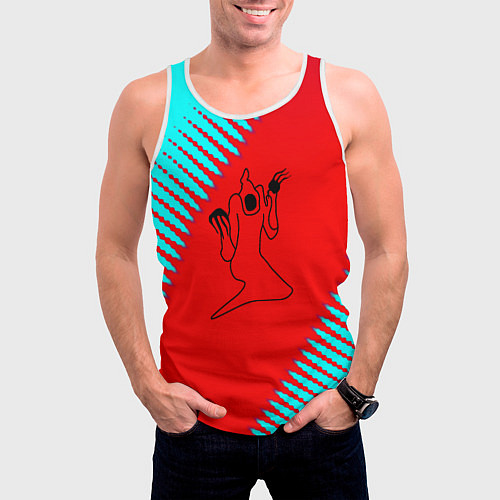 Мужская майка без рукавов Kizaru abstract rap / 3D-Белый – фото 3