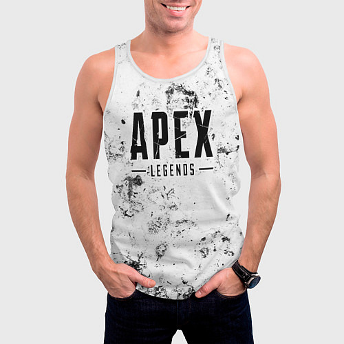 Мужская майка без рукавов Apex Legends dirty ice / 3D-Белый – фото 3