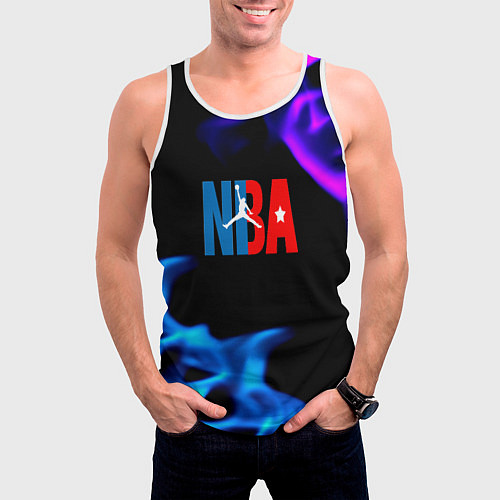 Мужская майка без рукавов NBA neon flame / 3D-Белый – фото 3