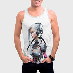 Майка-безрукавка мужская Cyber warrior Barbie - ai art fantasy, цвет: 3D-белый — фото 2