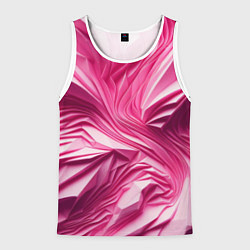 Майка-безрукавка мужская Розовые ломанные линии, цвет: 3D-белый