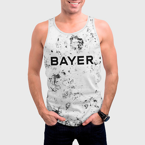 Мужская майка без рукавов Bayer 04 dirty ice / 3D-Белый – фото 3