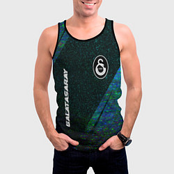 Майка-безрукавка мужская Galatasaray glitch blue, цвет: 3D-черный — фото 2