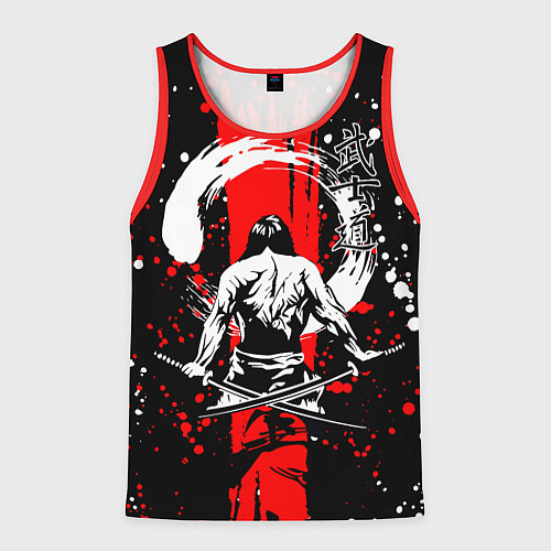 Мужская майка без рукавов Самурай с двумя мечами / 3D-Красный – фото 1