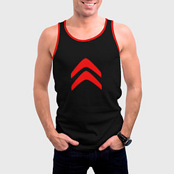 Майка-безрукавка мужская Citroen logo red, цвет: 3D-красный — фото 2