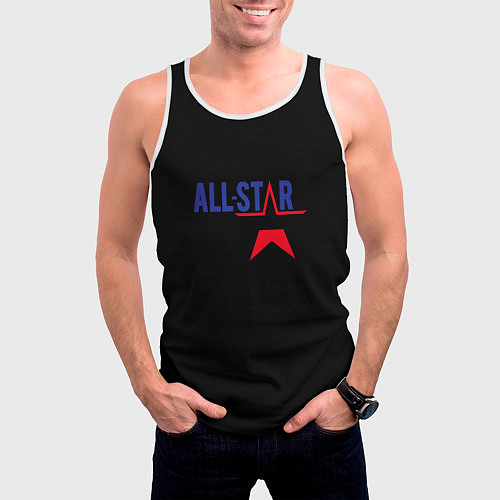 Мужская майка без рукавов All stars logo / 3D-Белый – фото 3