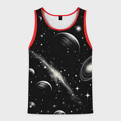 Майка-безрукавка мужская Бескрайний космос - нейросеть, цвет: 3D-красный